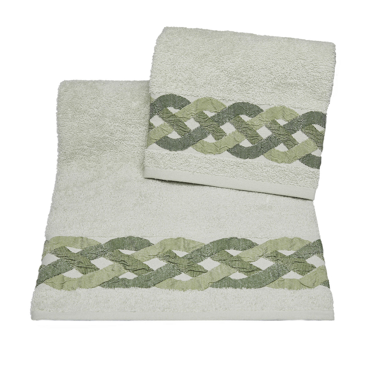 Vingi set asciugamani viso + ospite Pompei verde