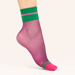 Calzino 15 denari verde e viola Fiore Posh 