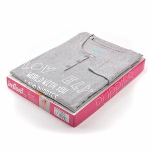 Pigiama donna cotone Infiore 1234 cagnolini grigio melange