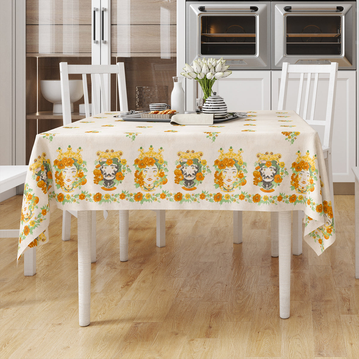 Tovaglia tavola cotone Preziosa Mediterranea C1 giallo