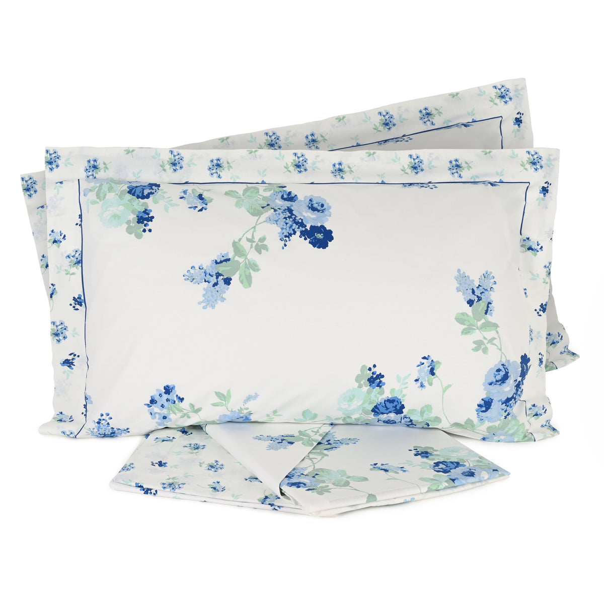 Lenzuola matrimoniali 2 piazze cotone Preziosa Portovenere 5 azzurro fiori