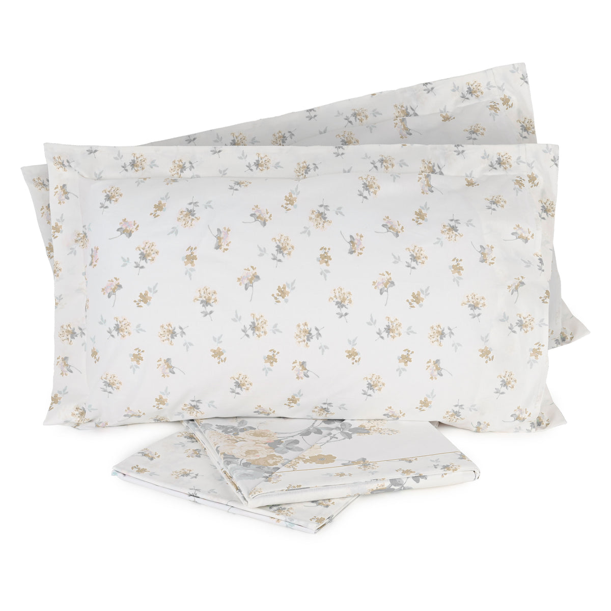 Lenzuola matrimoniali 2 piazze cotone Preziosa Portovenere 5 beige fiori