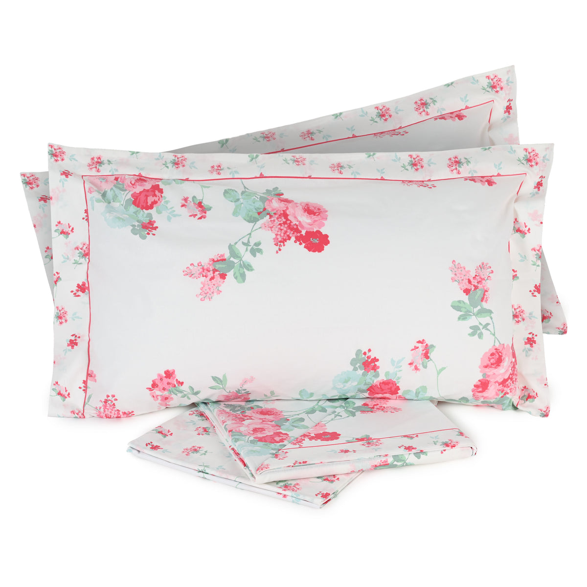 Lenzuola matrimoniali 2 piazze cotone Preziosa Portovenere 5 rosa fiori