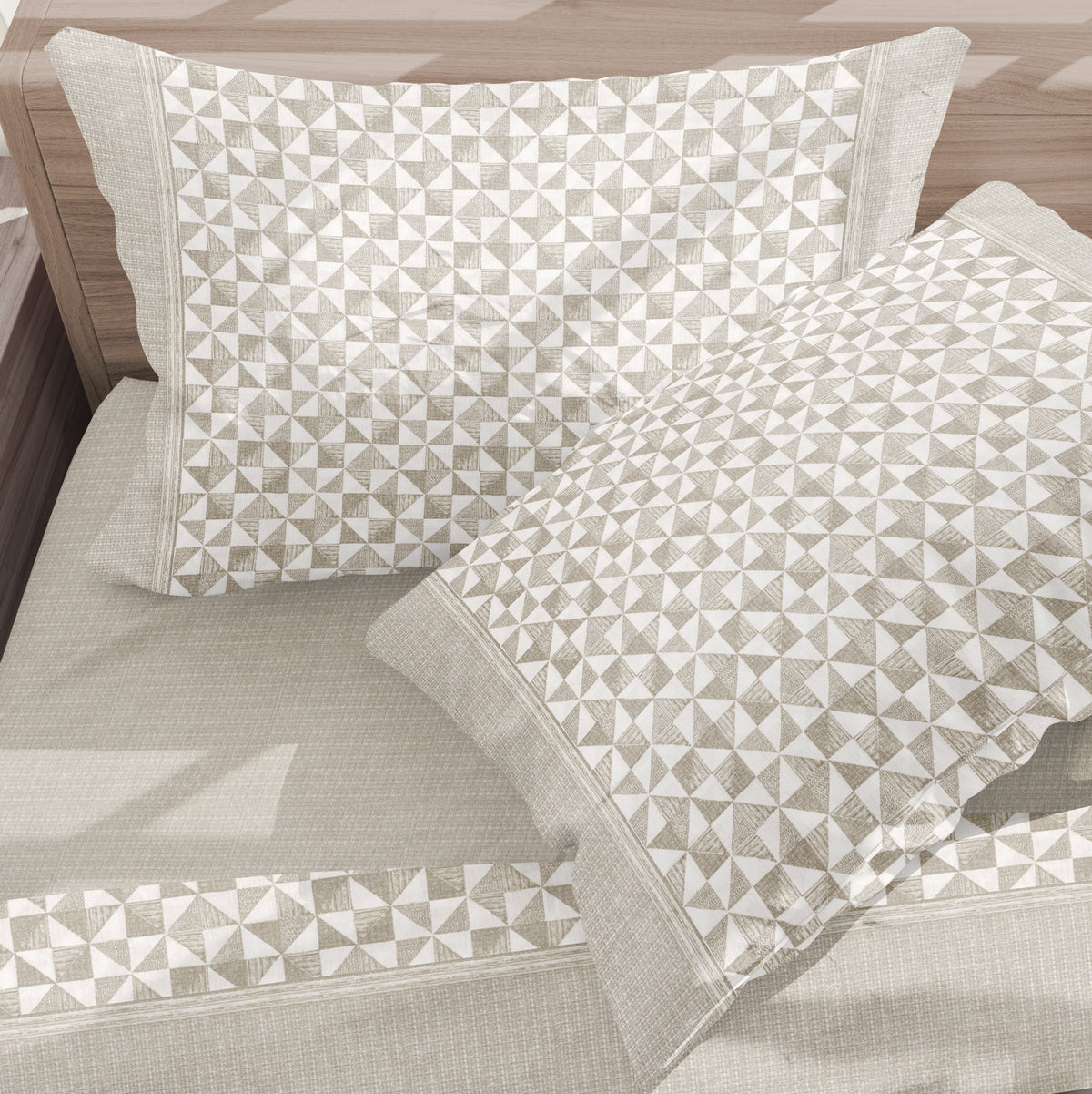 Lenzuola letto flanella 1 piazza singolo sabbia Preziosa Soffice D12