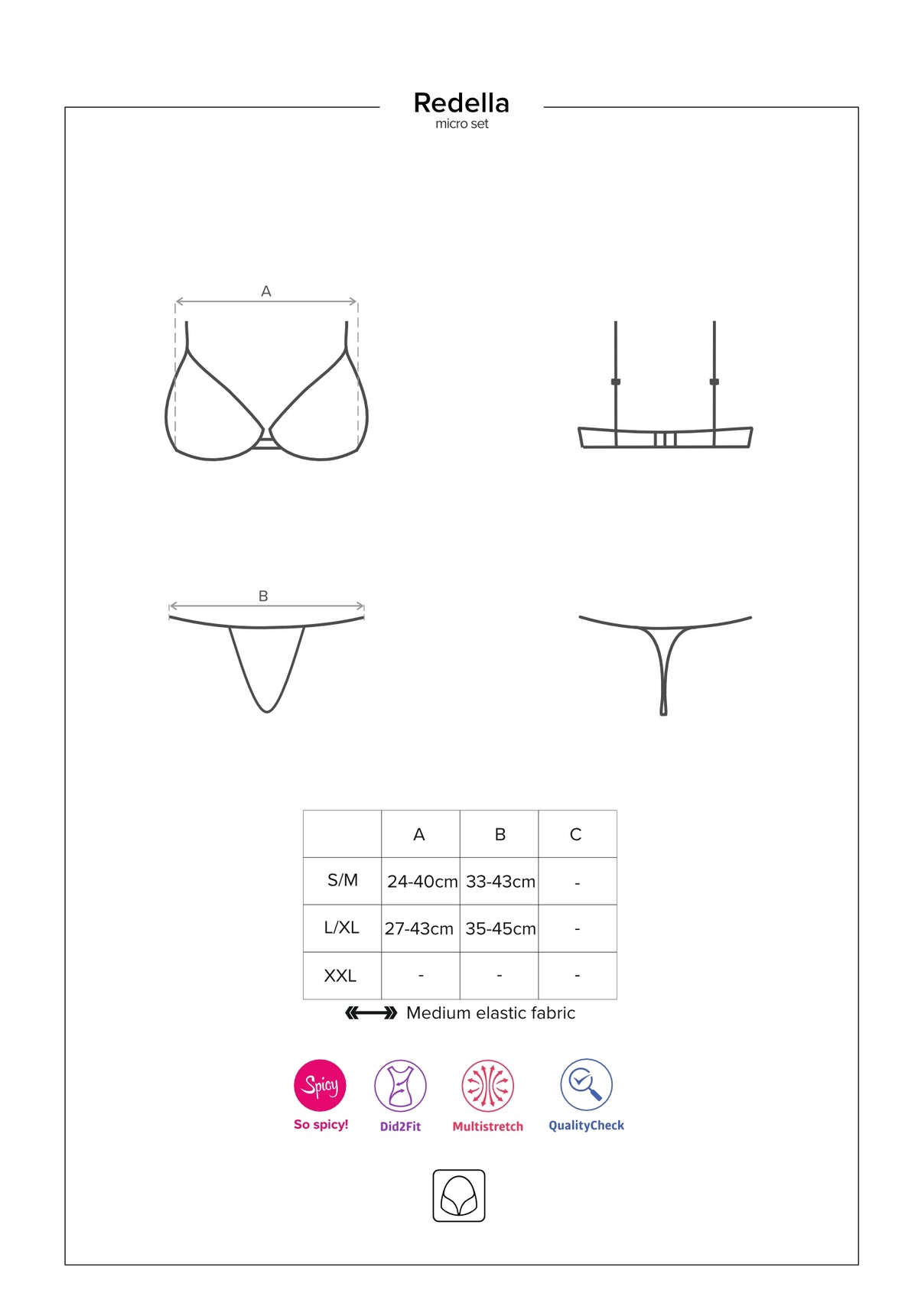 Sexy coordinato reggiseno + perizoma Obsessive redella