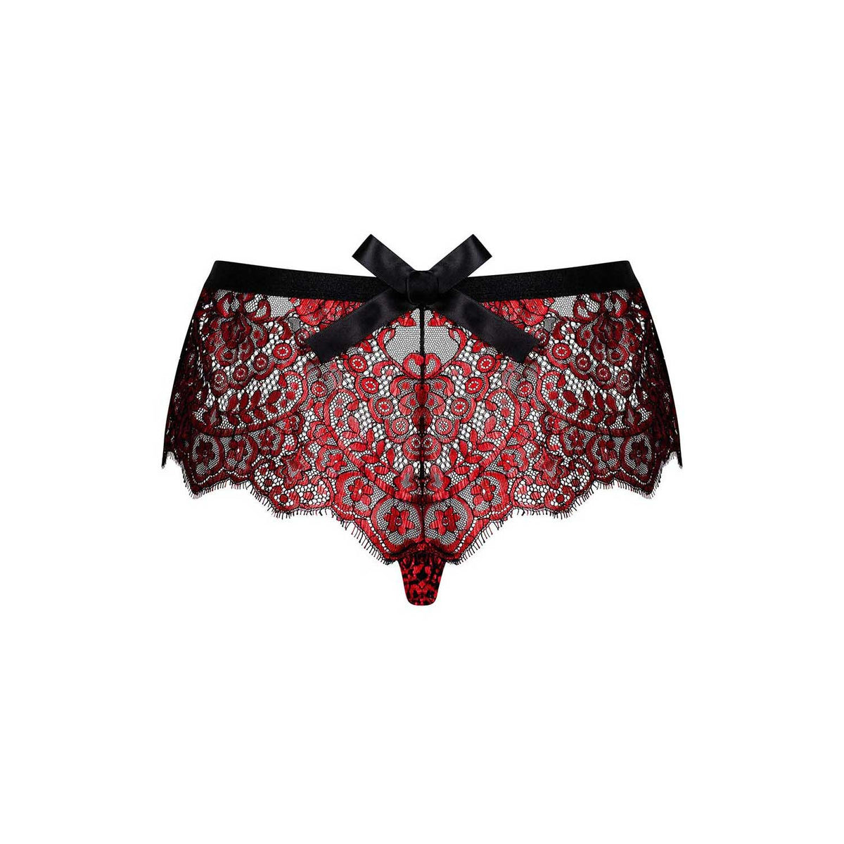 Shorties sexy in pizzo floreale con fiocco in raso Obsessive Redessia