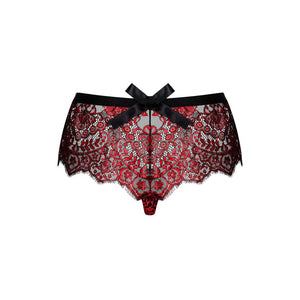 Shorties sexy in pizzo floreale con fiocco in raso Obsessive Redessia