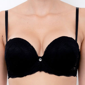 Reggiseno fascia super push up Lormar double extra pizzo