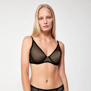 Reggiseno bralette tulle a pois con ferretto Gisela 10051