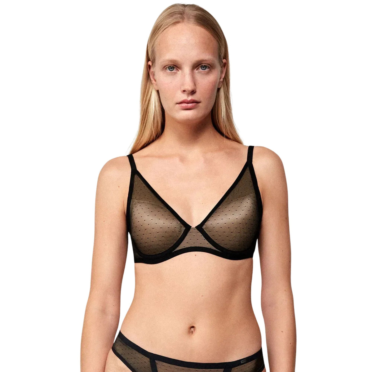 Reggiseno bralette tulle a pois con ferretto Gisela 10051