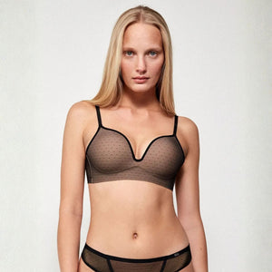 Reggiseno coppa con imbottitura graduata tulle a pois Gisela 10043