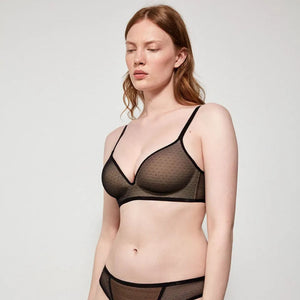 Reggiseno senza ferretto tulle a pois Gisela 10044