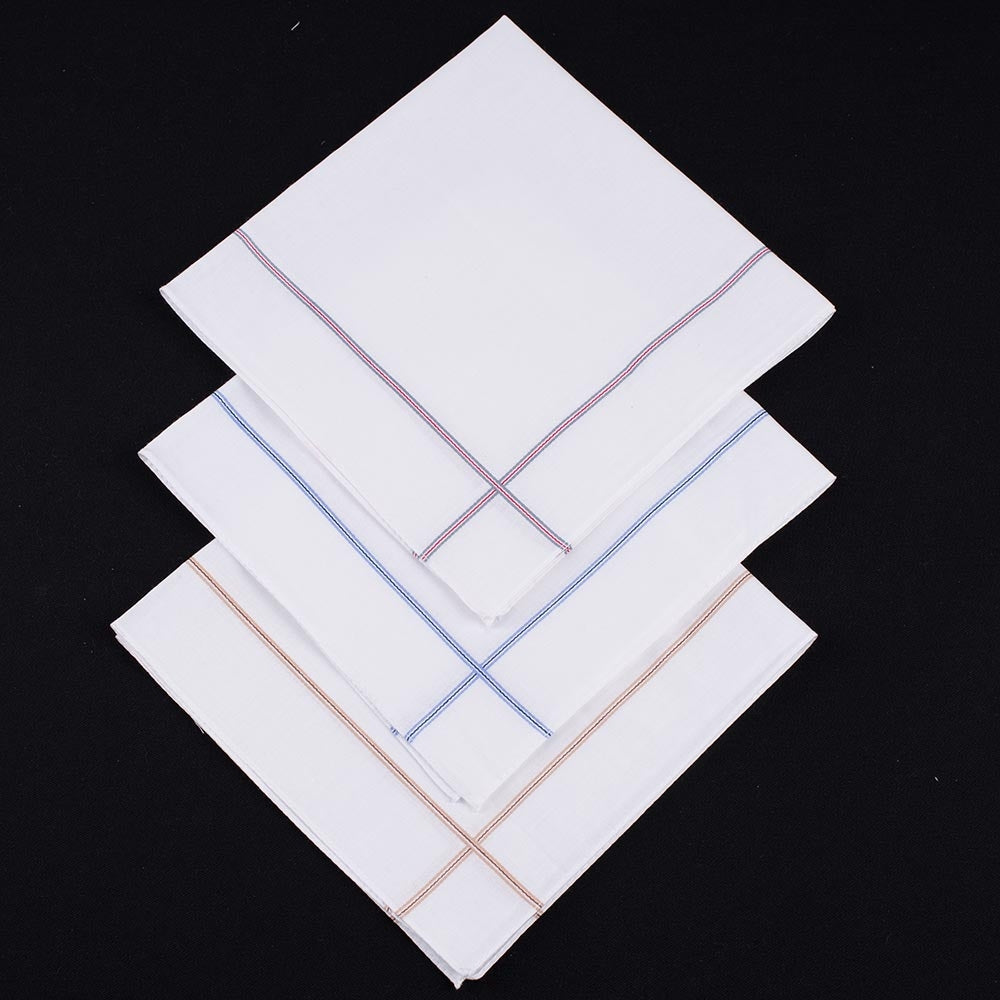 Set da 12 fazzoletti rigati in 100% cotone 39 x 39