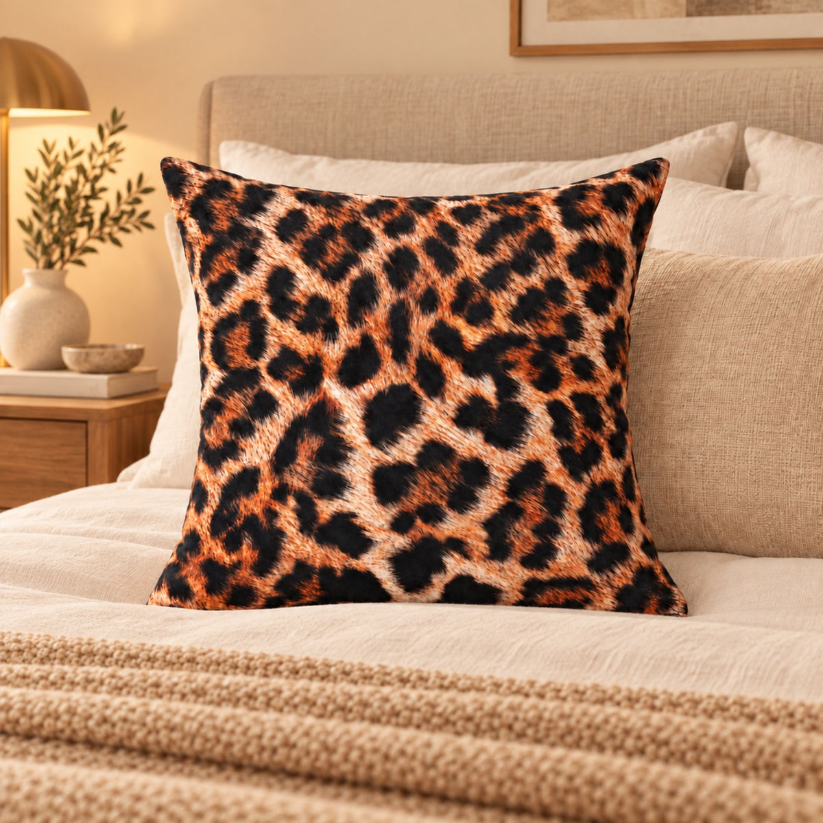 Cuscino d'arredo leopardato + anima Riviera maila AG0997