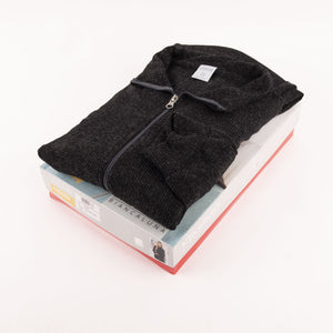 Pigiama tuta in maglia angora con zip Biancaluna art. Roma grigio/nero