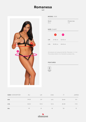 Intimo aperto lingerie Romanesa cupless set Obsessive