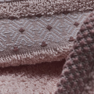 Vingi set asciugamani viso + ospite cotone Rubino rosa