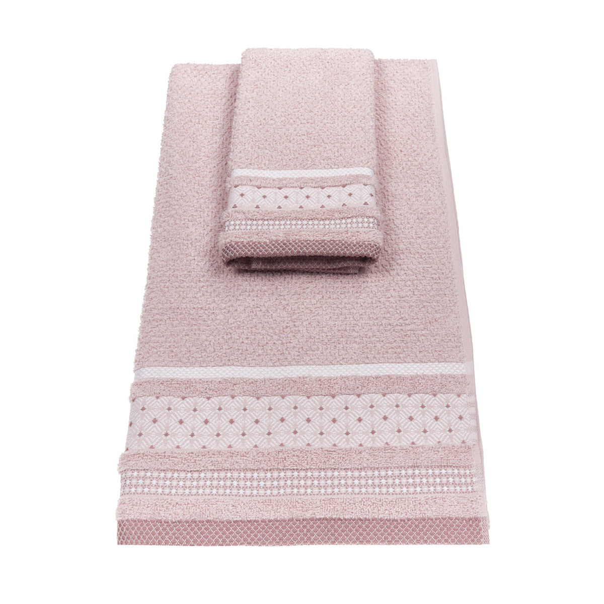 Vingi set asciugamani viso + ospite cotone Rubino rosa