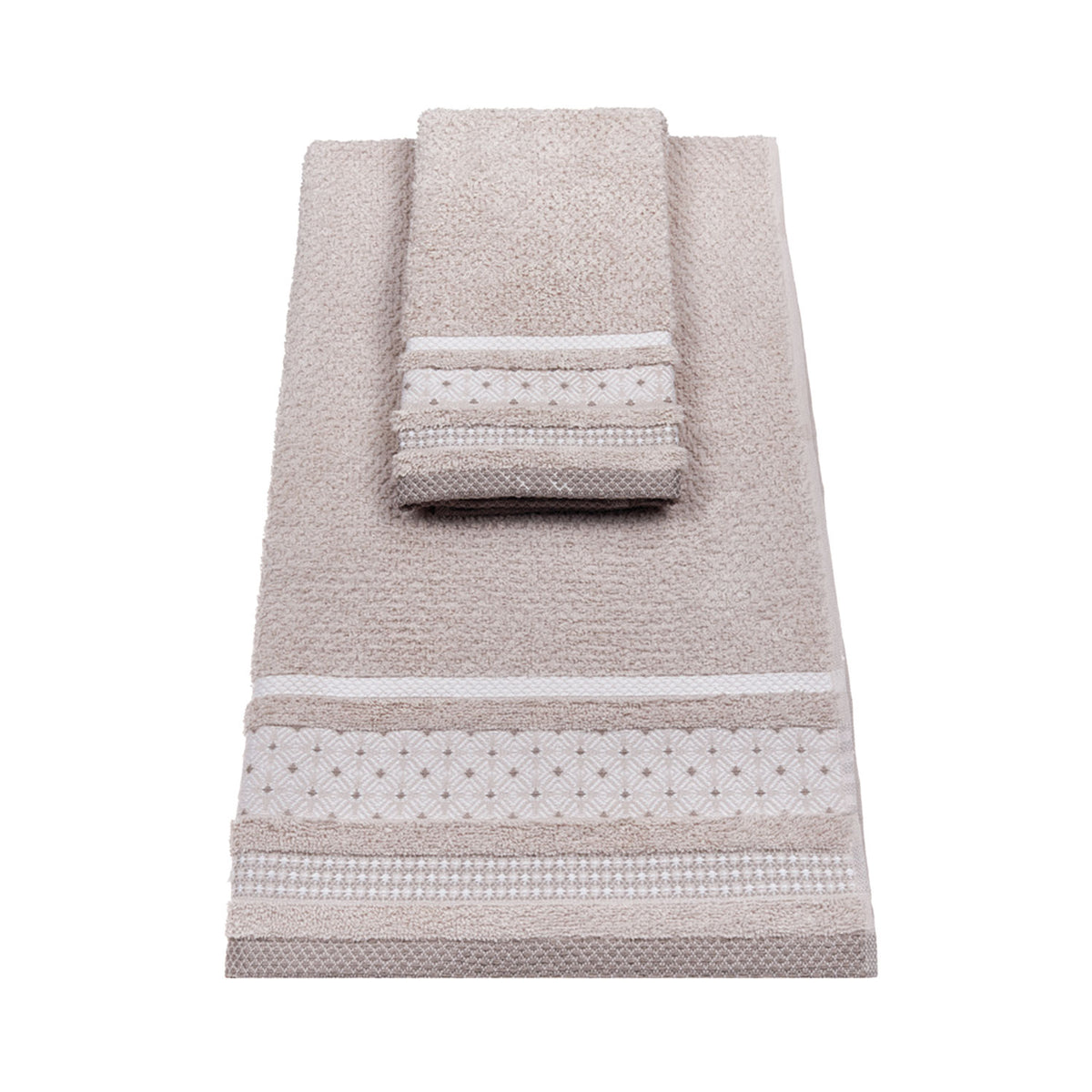 Vingi set asciugamani viso + ospite cotone Rubino beige