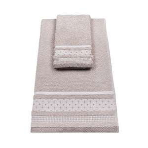 Vingi set asciugamani viso + ospite cotone Rubino beige