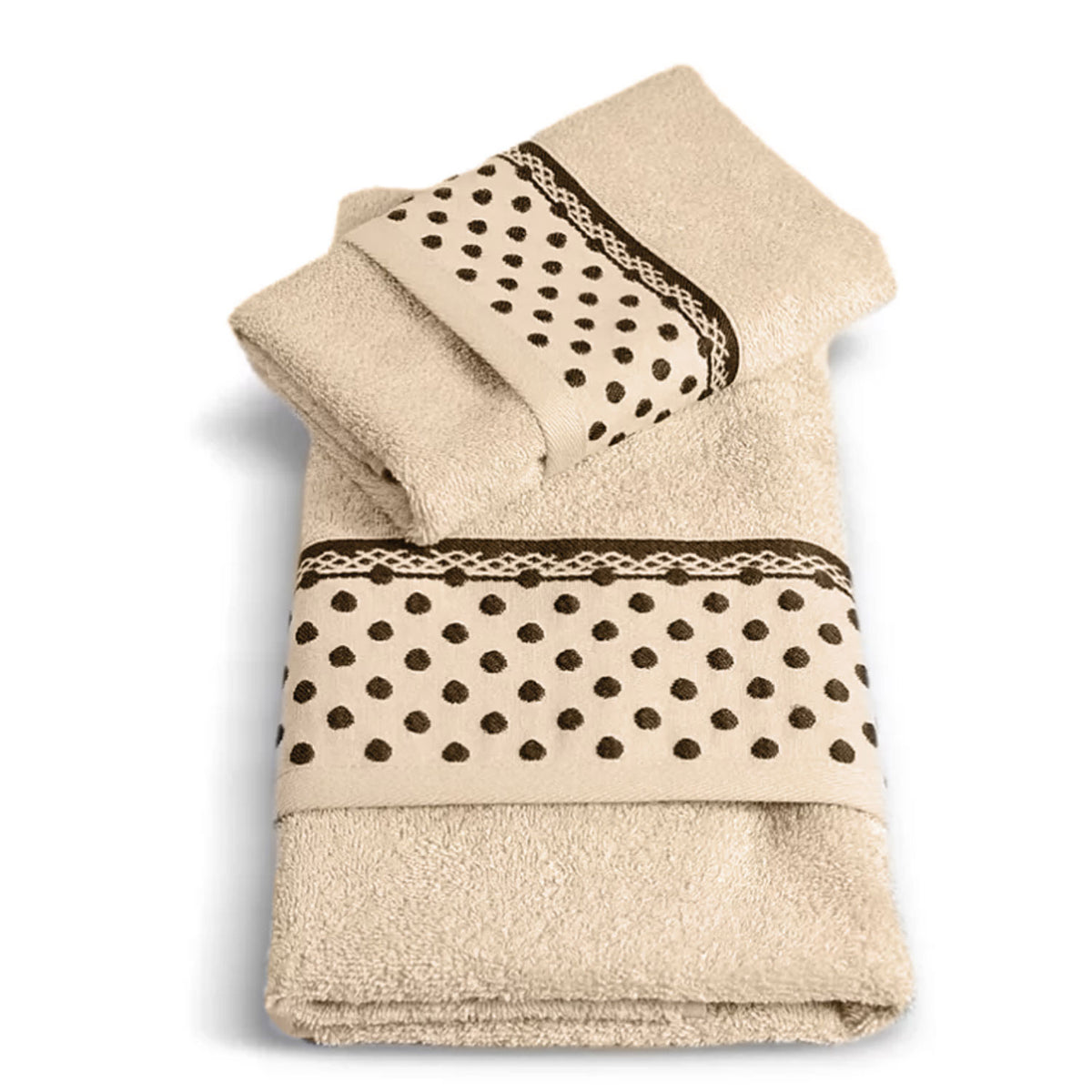 Vingi set asciugamani viso + ospite Sabrina cotone pois