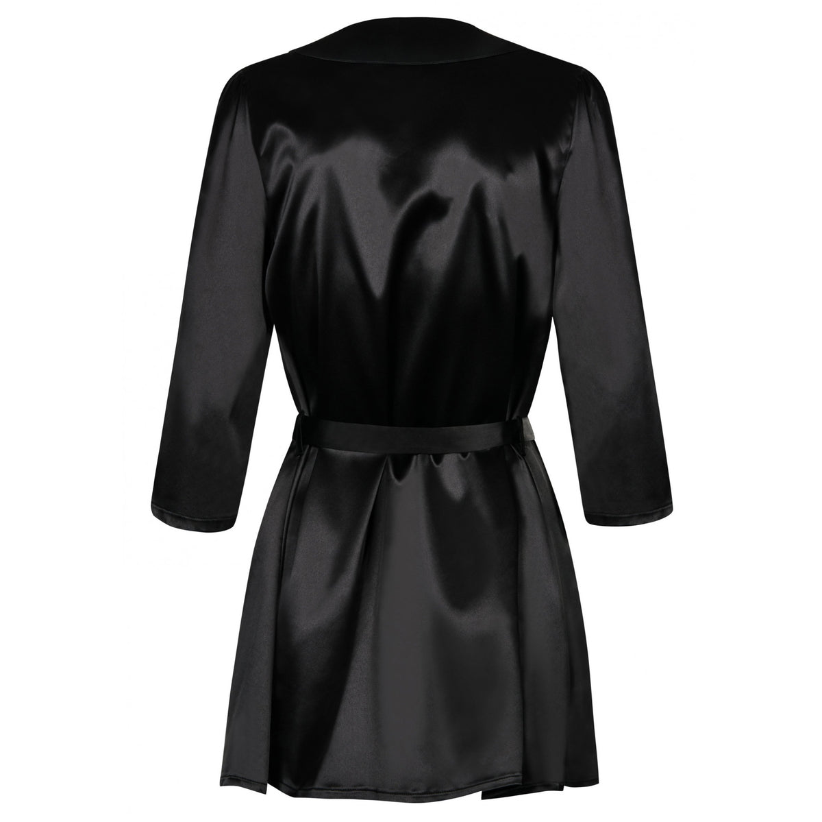 Sexy vestaglia di raso Obsessive Satinia robe + maschera nera 2pz