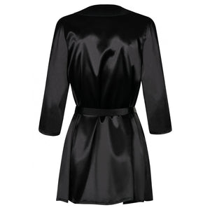 Sexy vestaglia di raso Obsessive Satinia robe + maschera nera 2pz