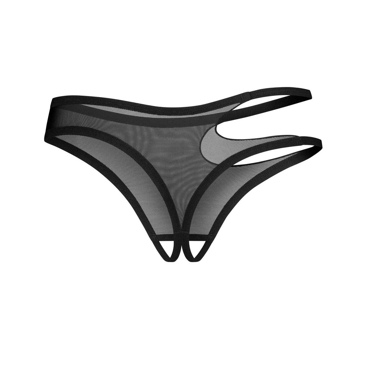 Slip perizoma sexy cavallo aperto in tulle Obsessive Saturis 