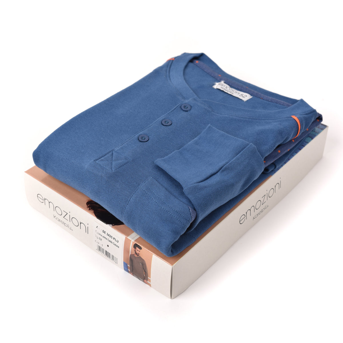 Pigiama uomo caldo cotone invernale Karelpiù SE3425 jeans
