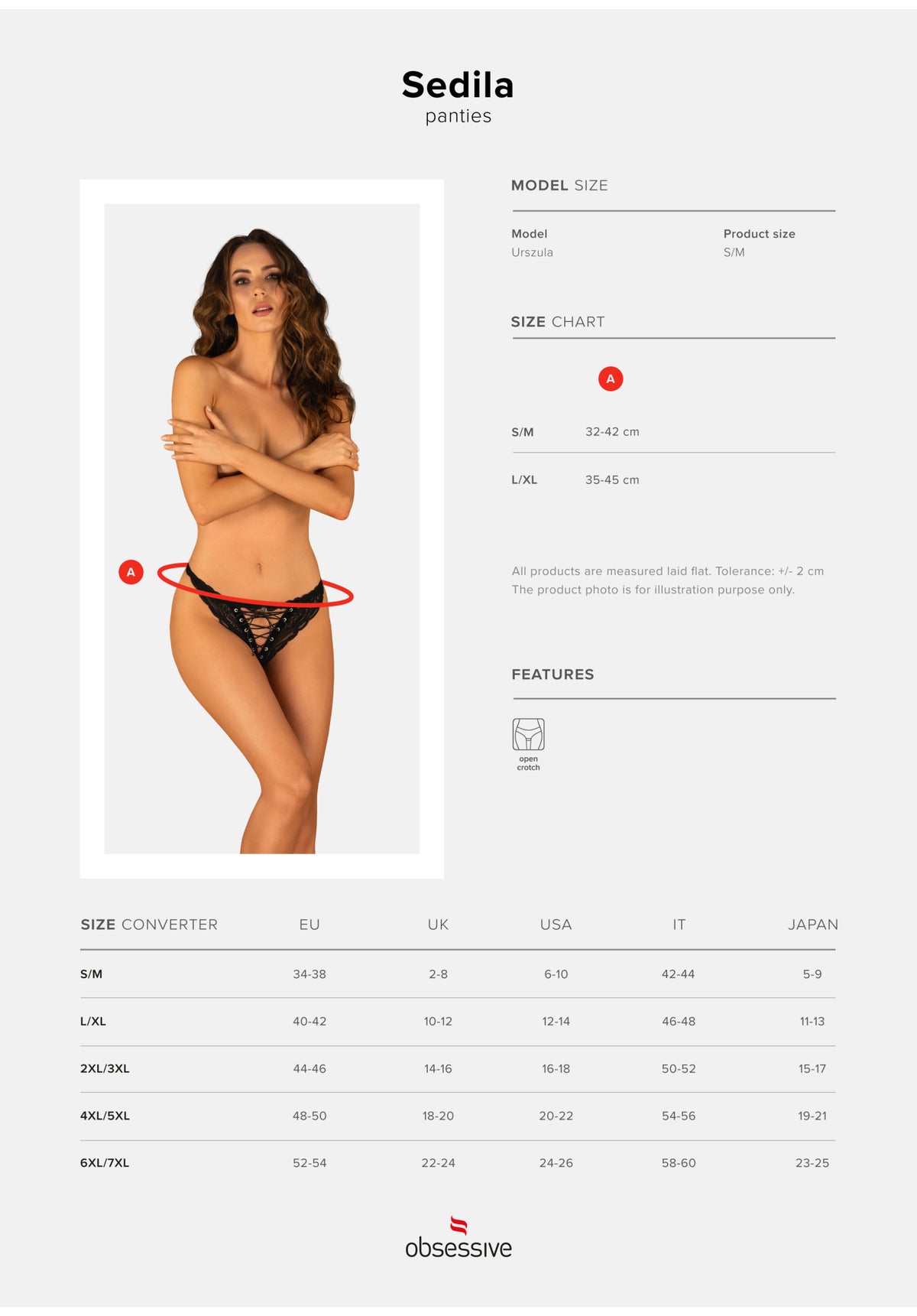Perizoma intimo sexy aperto stringhe e pizzo Obsessive Sedila 