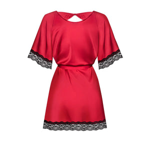 Vestaglietta sensuale rossa effeto raso Obsessive Sensuelia