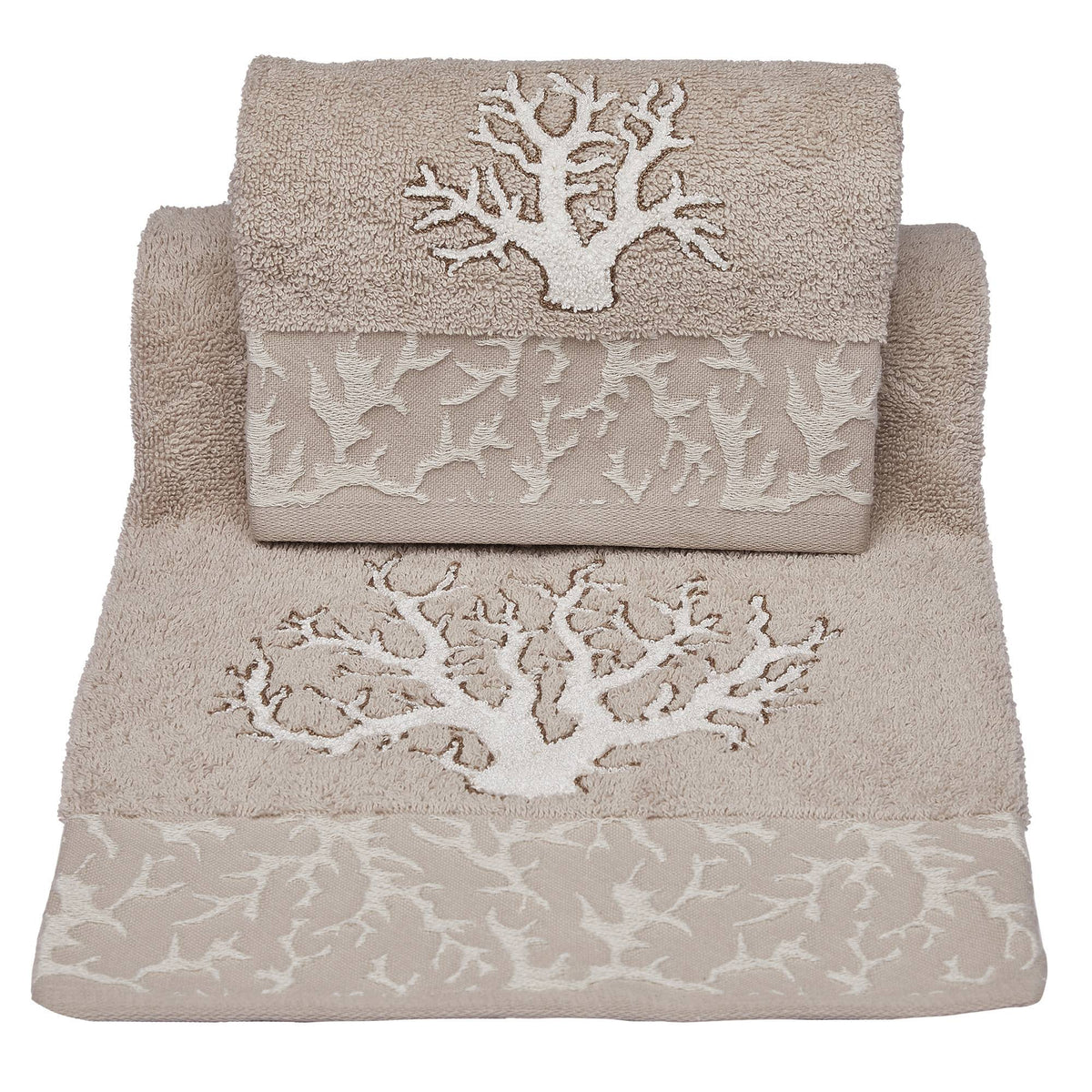 Vingi set asciugamani viso e ospite Paros beige