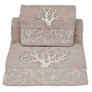 Vingi set asciugamani viso e ospite Paros beige