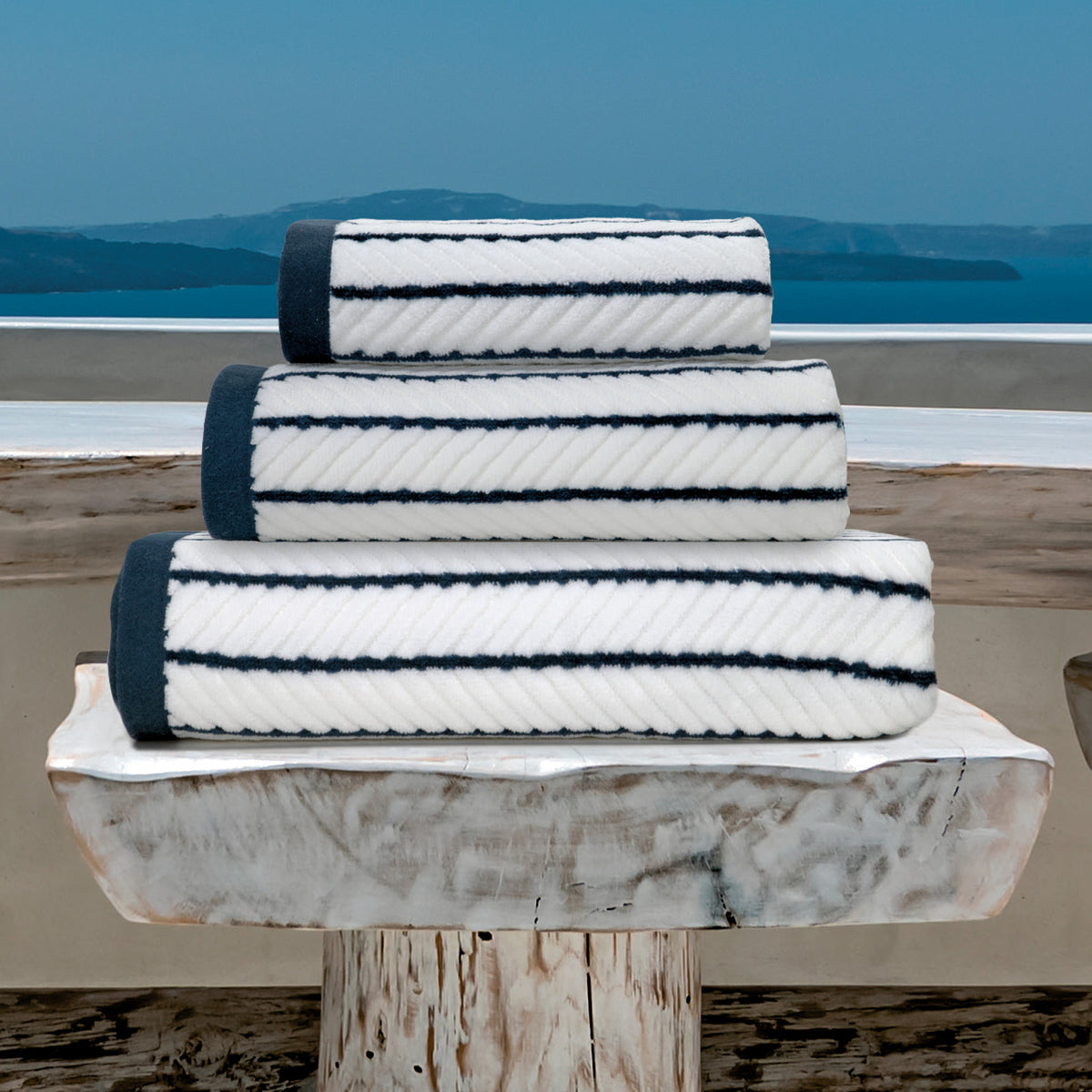 Set Hotellerie Navigare Telo + Viso + Osptie puro cotone
