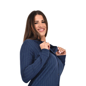 Pigiama aperto donna Jadea collo a rever 5174 in caldo cotone raffinato