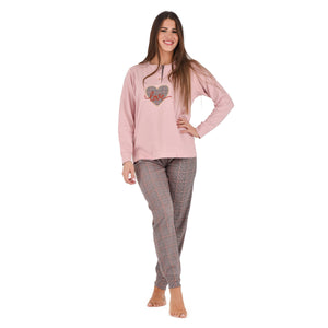 Pigiama caldo cotone donna Irge cuore MI 1918