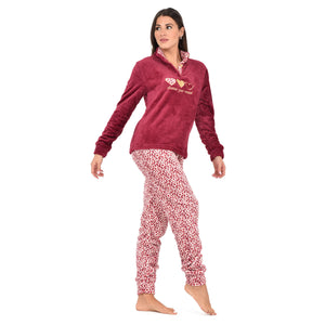 Pigiama donna Irge animalier flannel - coral MI 1935