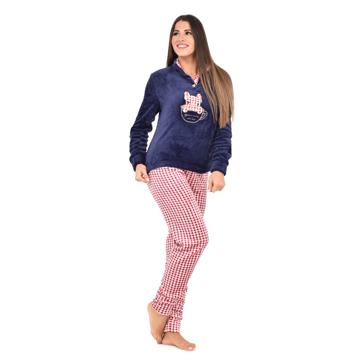 Pigiama donna Irge MI1942 pile coral pied de poule