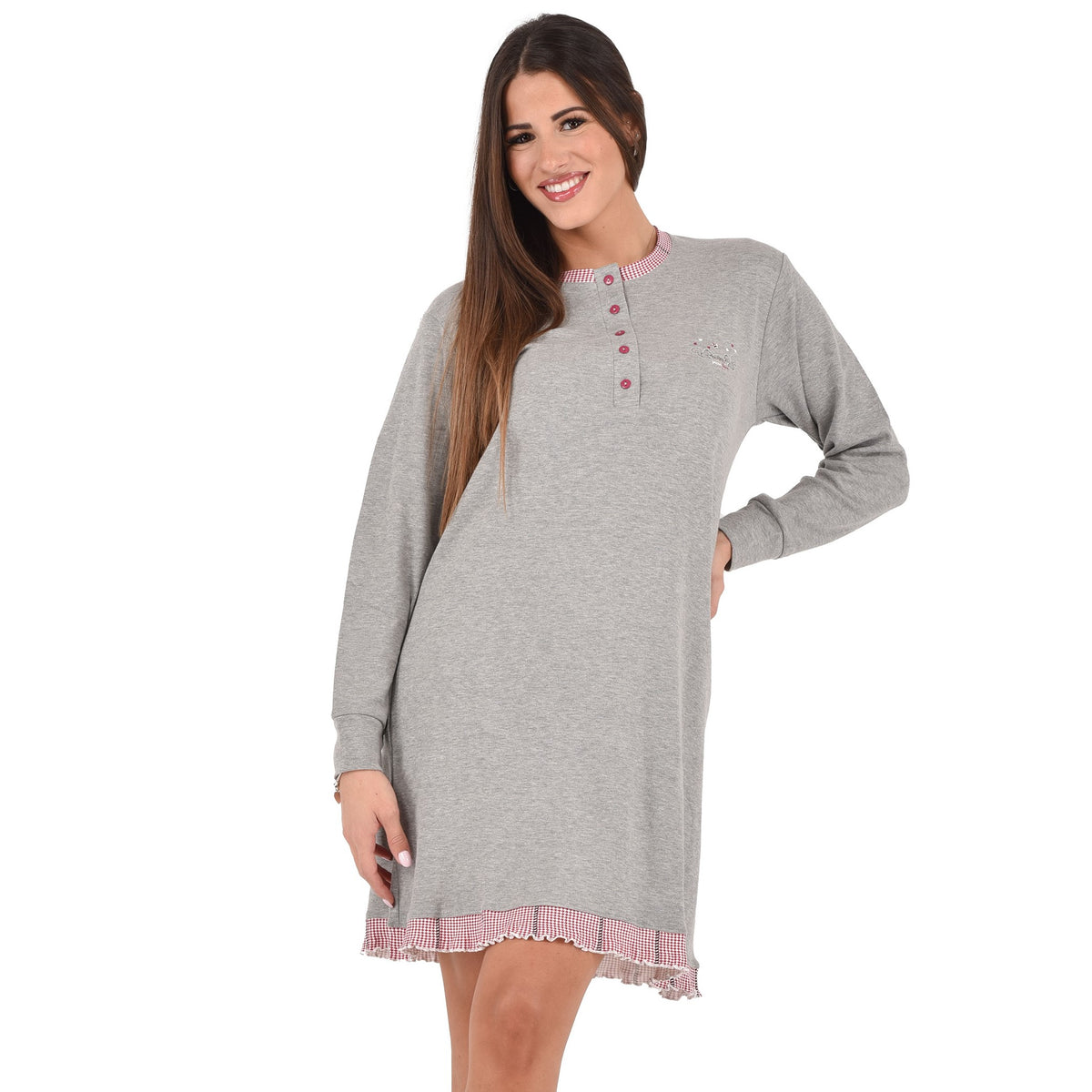 Camicia da notte donna serafino caldo cotone karelpiù KF5058