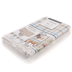 Tovaglia quadri celeste sabbia  twill di cotone Sommaruga Siesta A