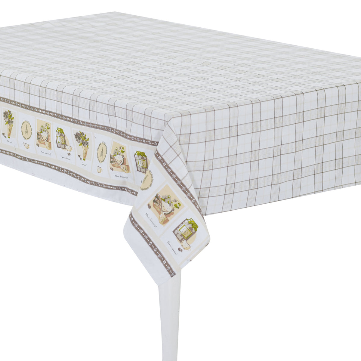 Tovaglia in twill di cotone tortora Sommaruga Siesta C