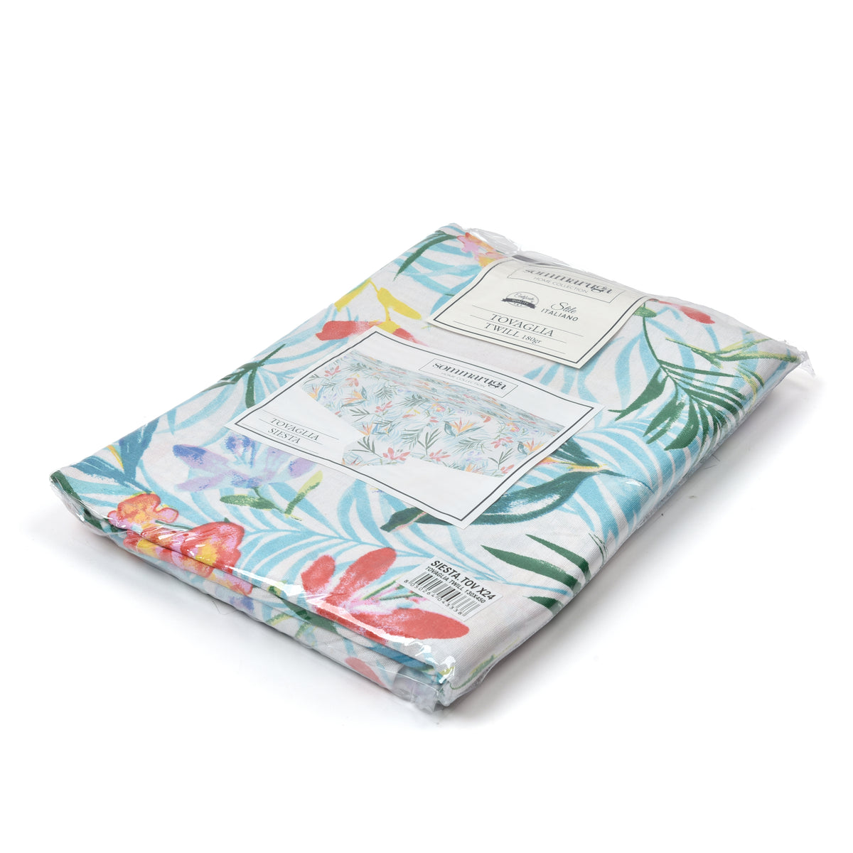 Tovaglia per la tavola fiori colorati twill di cotone Sommaruga Siesta E