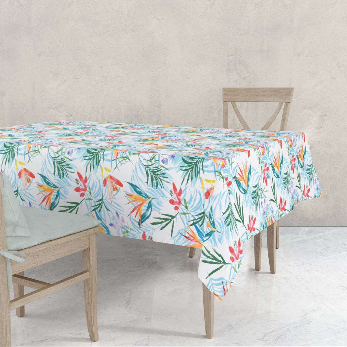 Tovaglia per la tavola fiori colorati twill di cotone Sommaruga Siesta E