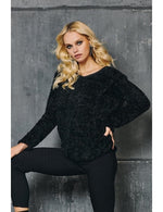 Maglia donna Sisi Pelliccia Y564SI nera con lurex