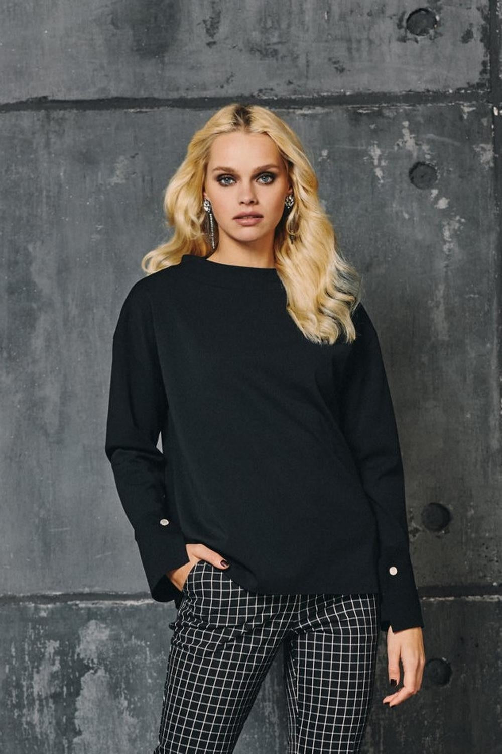 Maglia donna Sisi Bottone Y571SI nera 