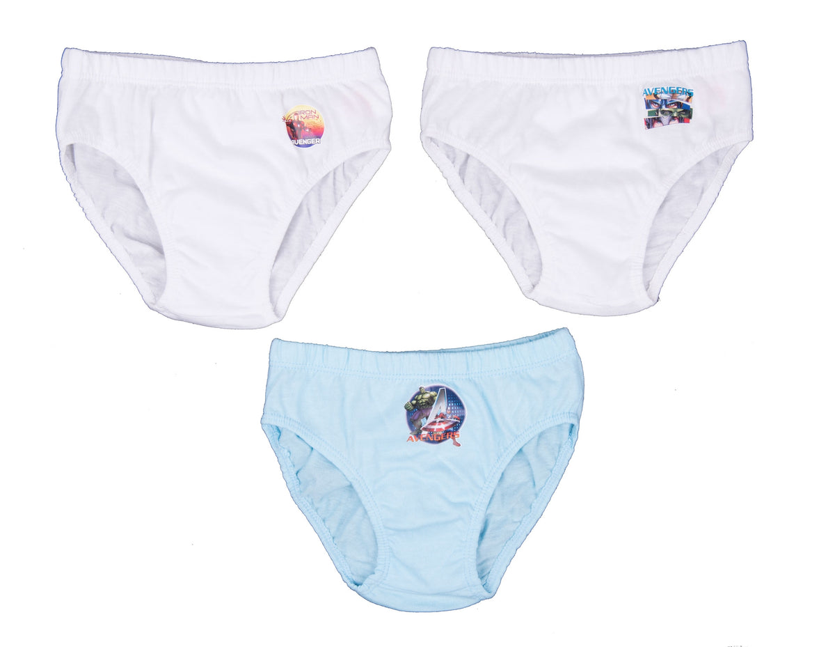 Slip da bambino Avengers assortito in 100% cotone 3 pezzi 