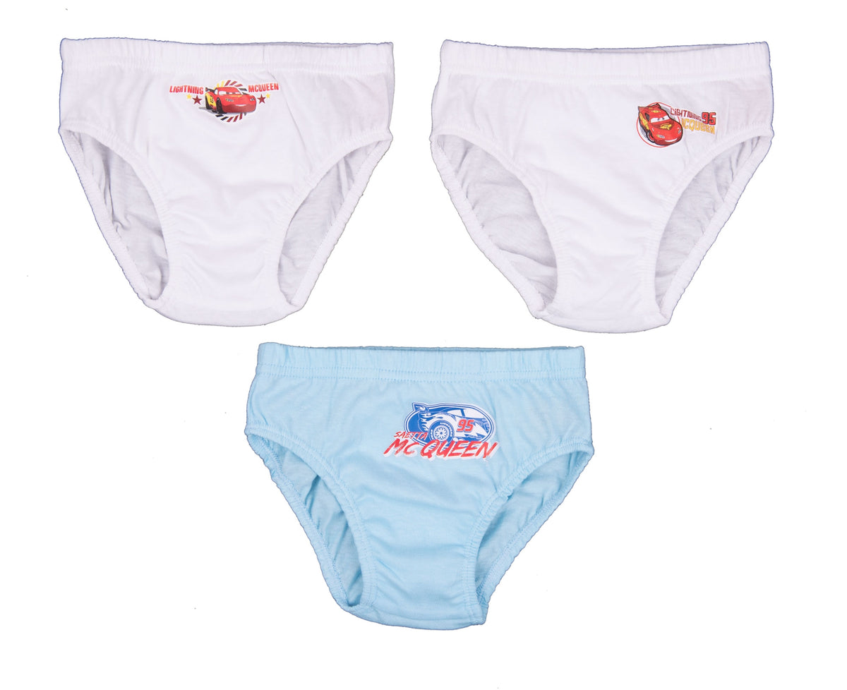 Slip da bambino Cars assortiti in 100% cotone 3 pezzi 