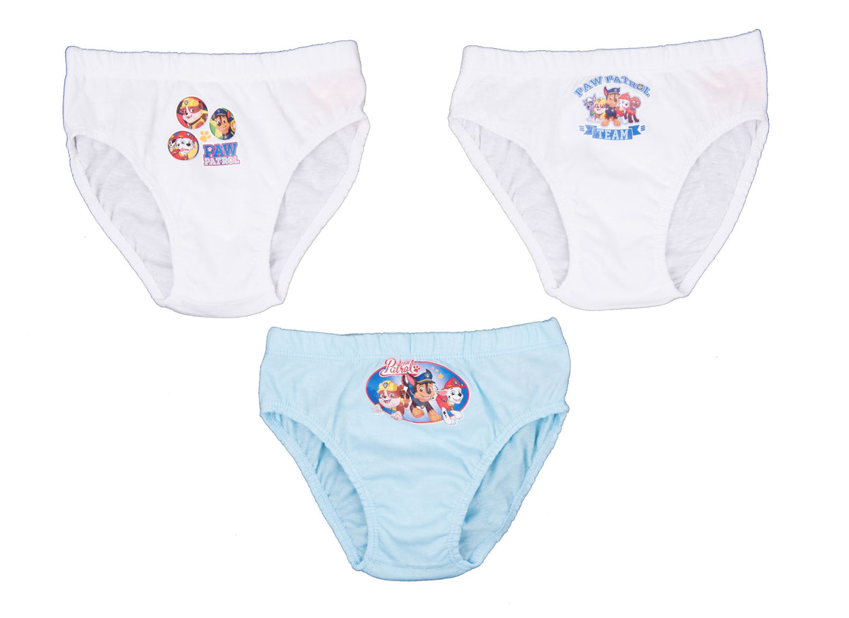 Slip da bambino Paw Patrol assortiti in 100% cotone 3 pezzi 