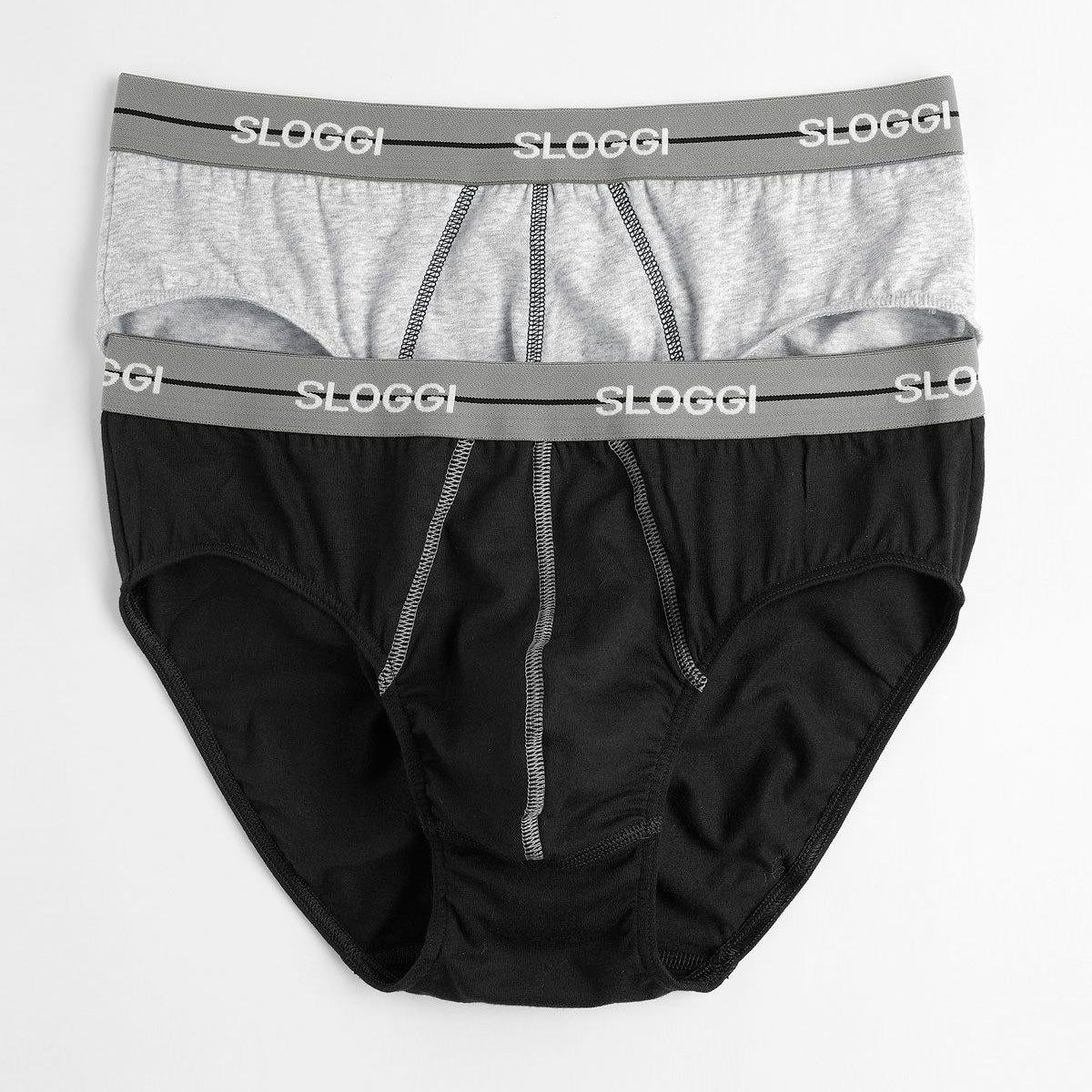 Slip uomo Sloggi midi start bi pack grigio / nero 2 pezzi 