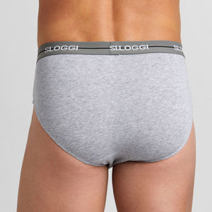 Slip uomo Sloggi midi start bi pack grigio / nero 2 pezzi 